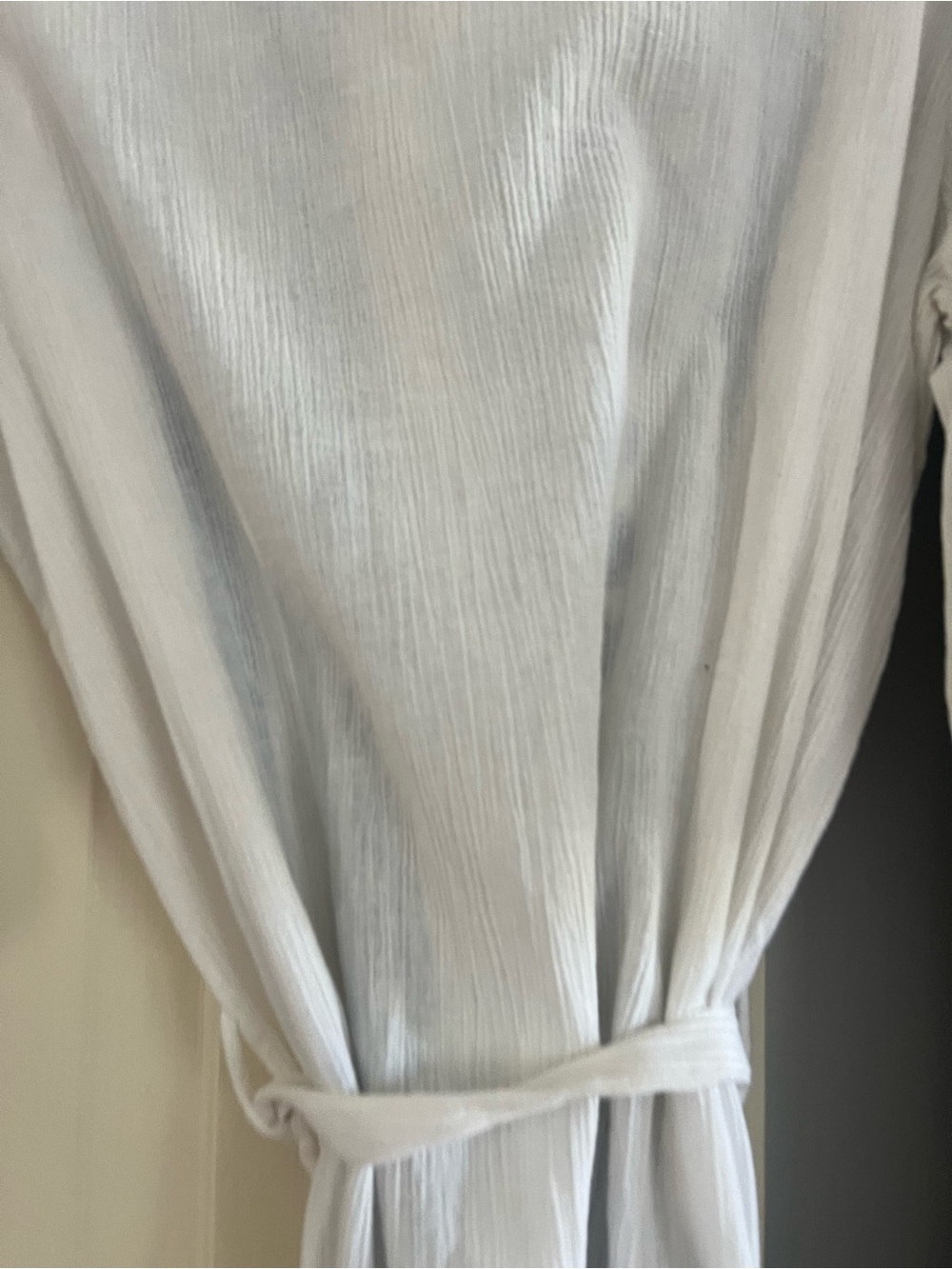 Joie White Shirt Dress with Blue Embroidered Stripes - Picture 4 of 6